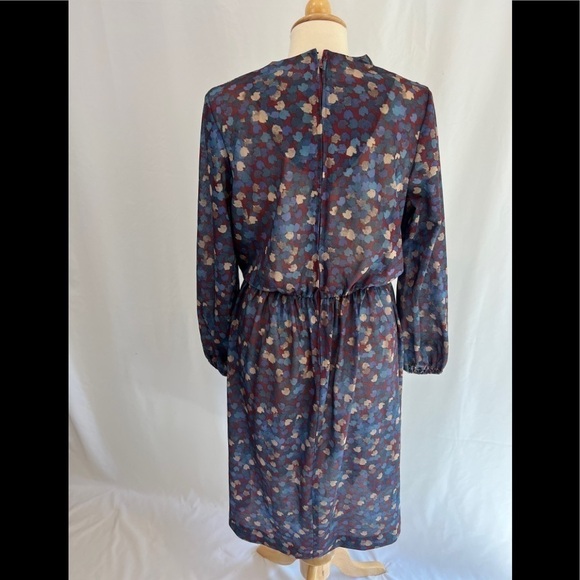 Vtg Jennifer Gee Geometric Print V Neck MIDI Dress - Picture 4 of 9